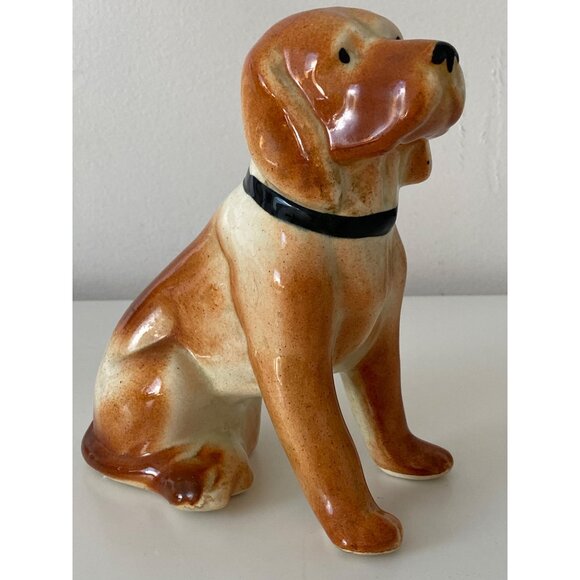 Hound Dog Vintage Glazed Ceramic Sitting Figurine Unmarked 7 Inches - Picture 16 of 16